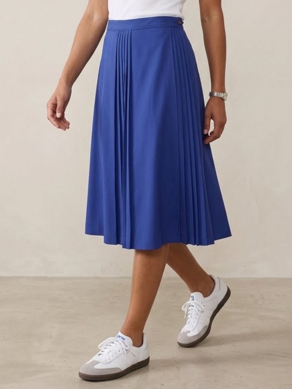 VOIR Vintage 70’s Pleated Wrap Midi Skirt Cobalt Blue Size 14